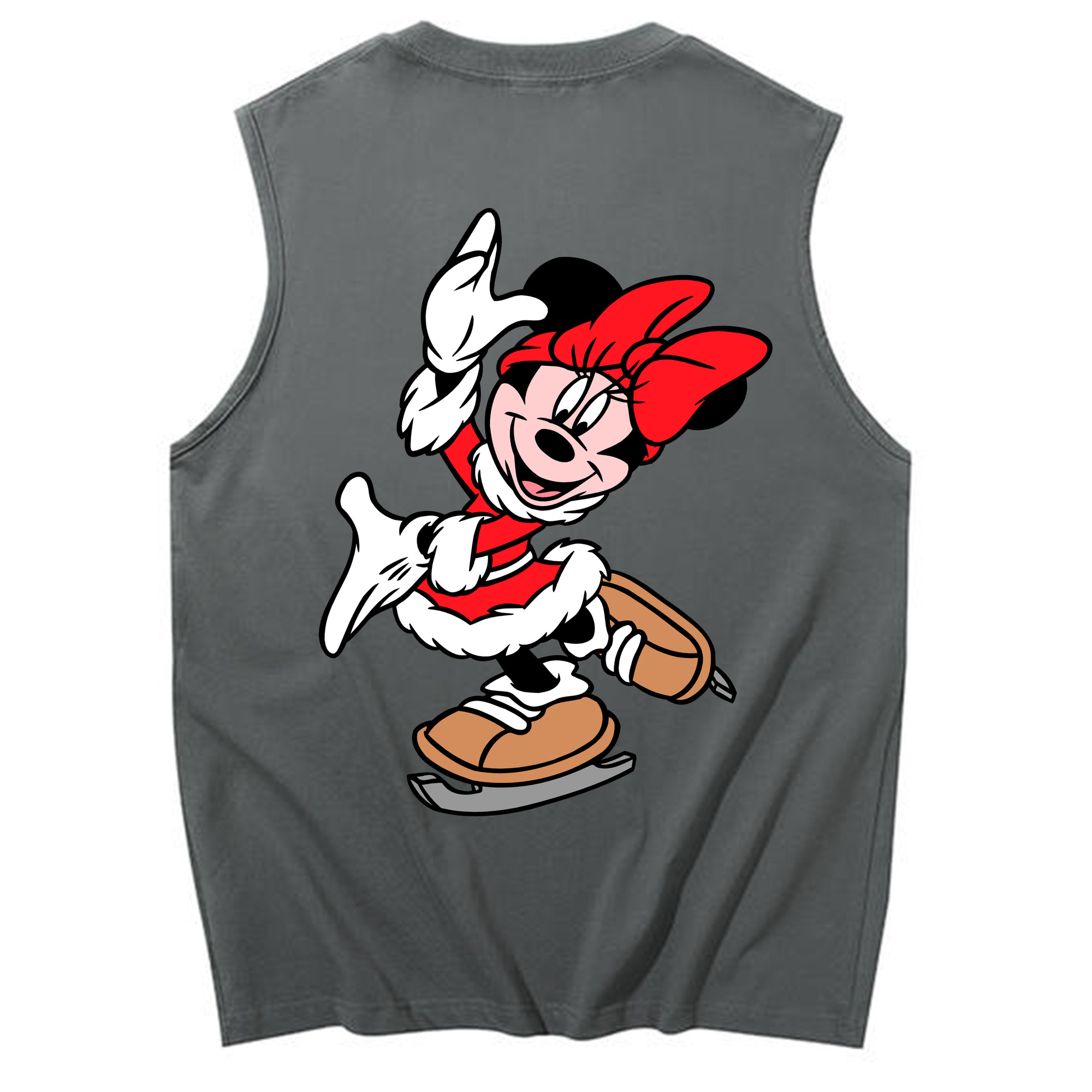 ミッキーマウス Mickey Mouse コットン100％タンクトップ（背面プリント）